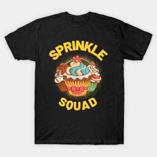 Sprinkle Squad Cool Cupcakes Lover Matching Birthday Party T-Shirt